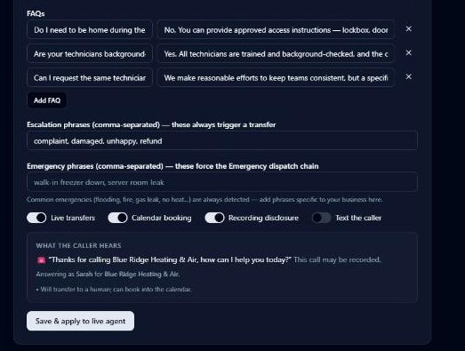 Agent studio: FAQs, phrase lists, feature switches, and the caller preview